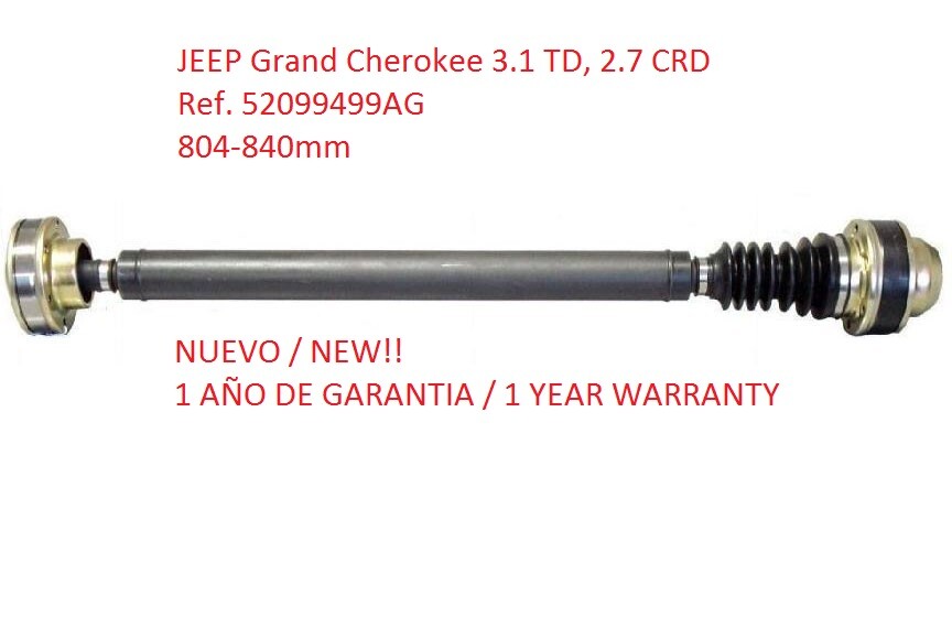 Albero Trasmissione Cardanico JEEP Grand Cherokee 3.1 TD, 2.7 CRD 52099499AG NEW
