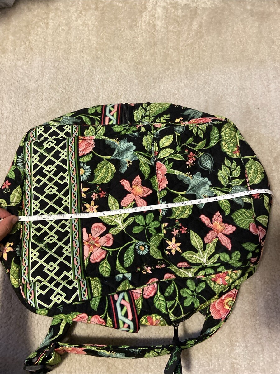 Vera Bradley Backpack Retired Botanical Pattern Black Green  display picture 3