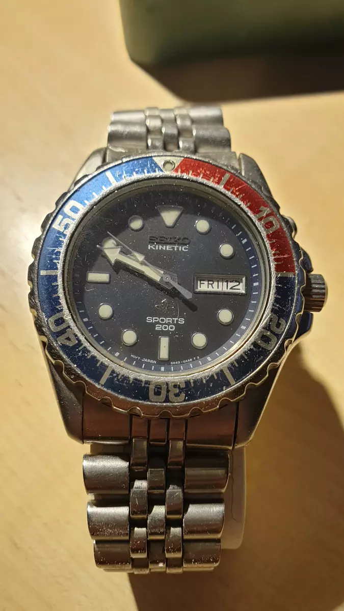 Rare Vintage Seiko 5M43-0A40 Pepsi Bezel Kinetic Sports | eBay