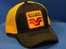 Versatile Tractor Hat - Black With Gold Mesh - Square Logo - Snapback - Trucker