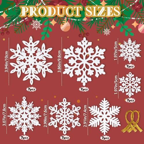 Pcs Christmas Ornaments Snowflake Decorations Clearance - 49 49 White Snowflake - Picture 6 of 7