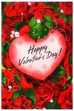 Happy Valentine's Day Decorative Garden Flag 12"X18" Designer Artwork Small Flag