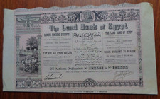 Land Bank of Egypt / Banque Fonci&egrave;re d'&Eacute;gypte 25 Shares 1905 Ottoman Scarce