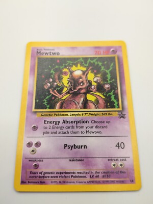 Pokemon Mewtwo 1995 Black Star Promo card 14 LV. 60 #150 | eBay
