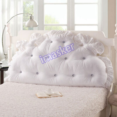 Huge Soft Headboard Support Reading Head Pillow for King Queen Bed Home Footboad