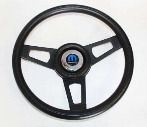 70-76 Dodge Dart Charger Demon Black Steering Wheel with black spokes 13 3/4" - Picture 1 of 7