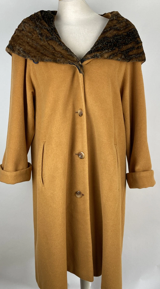 Erich Fend Winter Fashion Coat Womens Wool Cashmere Size US 10 Vtg