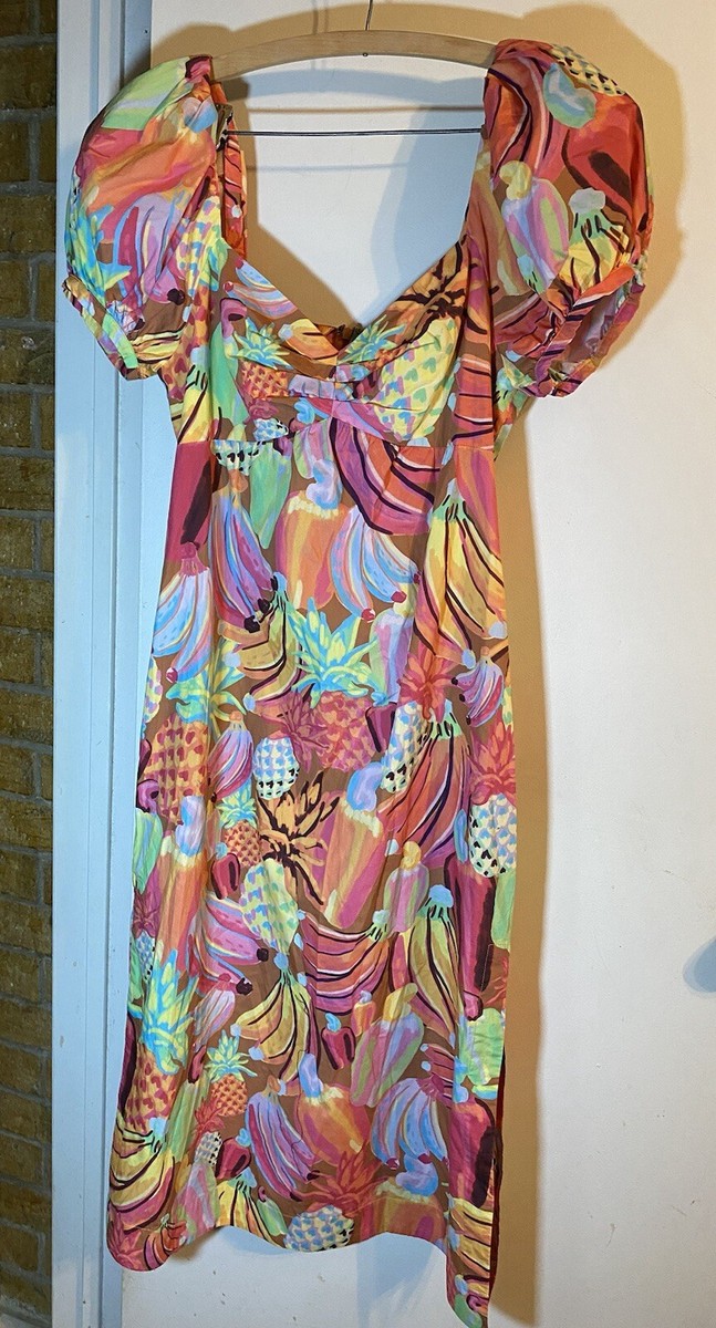 chinese dress ladies Pink Papaya Salad Maxi Dress  FARM Rio