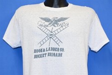 vtg 70s EAGLE HOOK LADDER COMPANY BUCKET BRIGADE SAN JUAN FIREFIGHTER t-shirt L