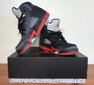 jordan 5 black university red