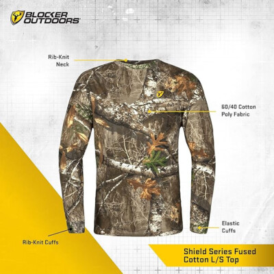 NEW SZ LARGE realtree shield fused cotton shield series camo shirt