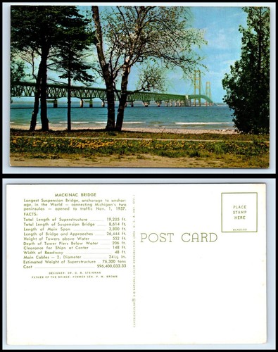 MICHIGAN Postcard - Mackinac Bridge "2" O29