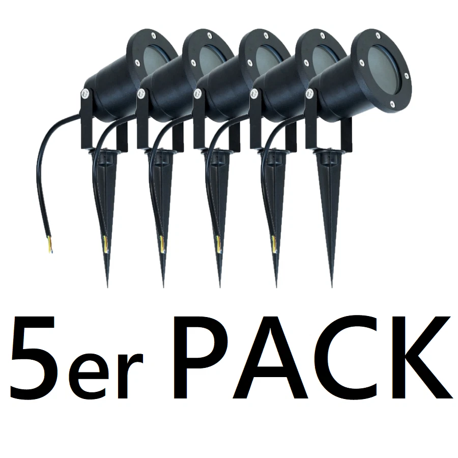 LED Gartenstrahler mit Erdspieß Außenleuchte IP65 5er PACK Set Gartenleuchte EDO - Bild 2 von 4