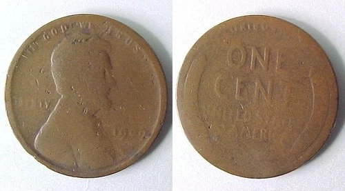 1909 P Lincoln Cent Very Good - About Good G - AG  (NO VDB)