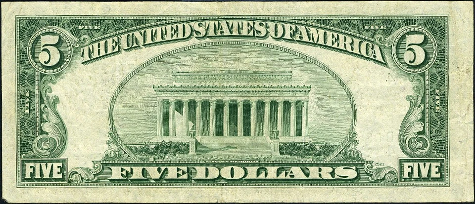 FR. 1964 D* $5 1950-D Federal Reserve CLE D-* Block VF+ STAR - Corner Missing - Image 3 of 3