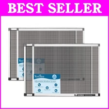 Expandable Adjustable Window Screen Set - 2 Pack, 25"-49" Width for Fresh Air