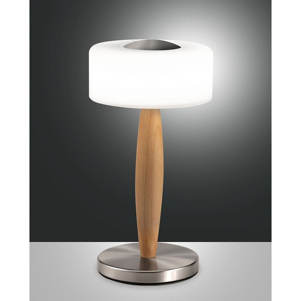Led Tischleuchte Elea, 8W, 3000K, 860Lm, IP20, Dimmbar, Nickel Satiniert-image