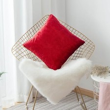 Pillow Covers 18x18 Decorative Velvet Throw 18" x 18" Pack of 1 Ruby Red
