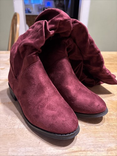 Nature Breeze Womens Pink Magenta Suede Tall Boots Size 6 - Picture 4 of 6