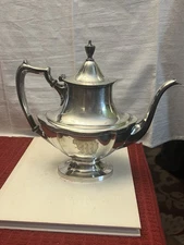 Vintage Wallingford Company Silverplated Teapot w/ monogram M  exc. condition #2