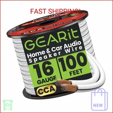 16AWG Speaker Wire, GearIT Pro Series 16 Gauge Speaker Wire Cable (100 Feet / 30
