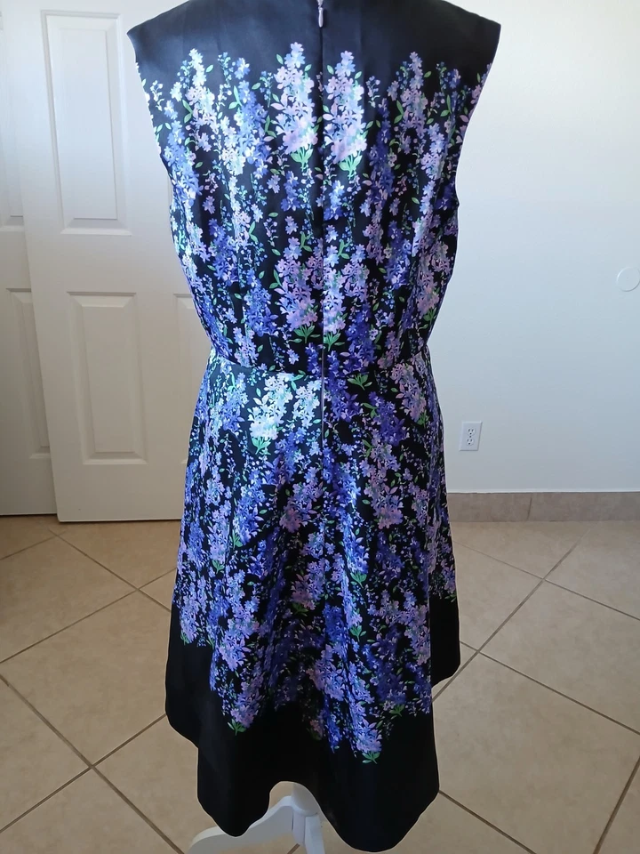 Vestido para mujer Alex Marie línea A negro y púrpura sin mangas talla 10 fiesta cóctel Foto 4 de 4