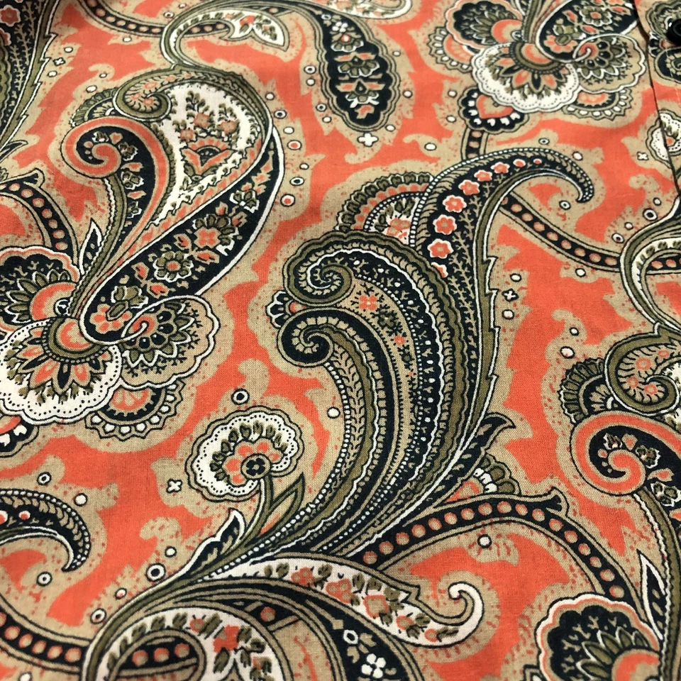 Liz & Co Blouse Women's XL Abstract Paisley Print Indie Boho Feminine Orange - Image 4 of 4