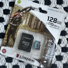 Kingston NEW 128GB microSDXC Canvas Go Plus 170MB/s, Memory Card  Adapter