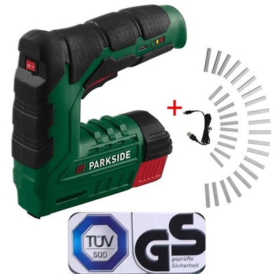 Parkside 4V Battery Nail Gun Electric Cordless USB-C Stapler