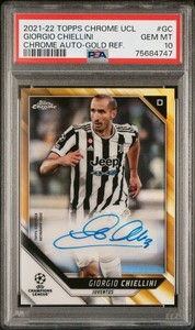 🔥⚽ 2021-22 Topps Chrome Gold UCL Giorgio Chiellini Auto PSA 10 #42/50 ⚽🔥