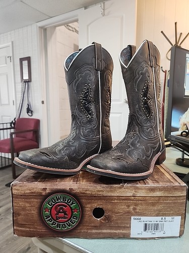 Laredo Western Cowboy Boots Womens 8.5 Spellbound Sanded Goat Brown