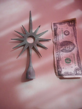 Antique Brass painted Sunburst Lightning Rod Topper