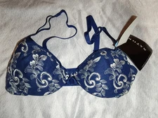 Natori 32C Embroidered Front Close Under wire bra  Blue