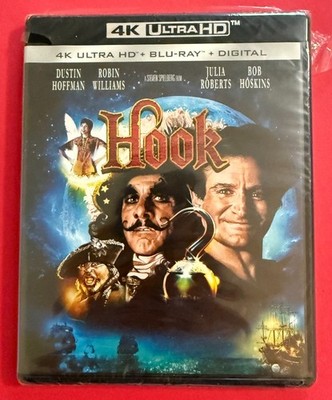 Hook (4k Ultra HD + Blu-Ray + Digital, 1991) Robin Williams, Dustin Hoffman New