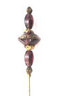 Antique Victorian Gold Tone Art Nouveau Hat Stick Pin Purple & Green Headstones — photo 9
