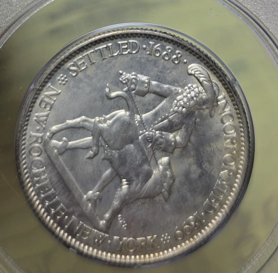 1938 New Rochelle PCGS OGH MS65 Rattler Silver Half Dollar Commemorative - Image 2 of 4
