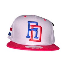 Mens White/Grey Snapback Hat Flat Brim Adjust...
