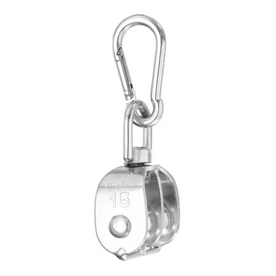 M15 Double Pulley Block, (Loading 30KG)(1Set), Stainless Steel Swivel Rigging