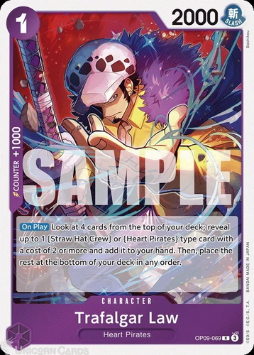 OP09-069 Trafalgar Law : Rare English One Piece TCG Card : OP09: Emperors in the