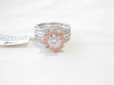 Bella Luce 5.49 CTW Simulated Diamond Ring W/14K Rose Gold Over Sterling Silver