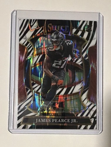 Panini 2025 Select Concourse Prizm James Pearce Jr. Atlanta Falcons ZEBRA