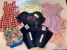 NWT Toddler Girls  Clothes Bundle  Dresses, Swim, Jeans, Tops  XS 4/5  9 Pcs
