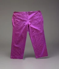 Monroe and Main NEW Womens Cropped Pants Beautiful Purple Jacquard Satin Size 22