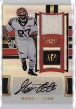2017 Panini Select Signature Memorabilia Silver Prizm 26/99 Geno Atkins Auto 0c6