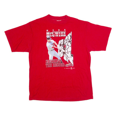 Vintage SPORT ATTACK Mark Mcgwire St Louis Cardinals Herren T-Shirt Rot XL 90er