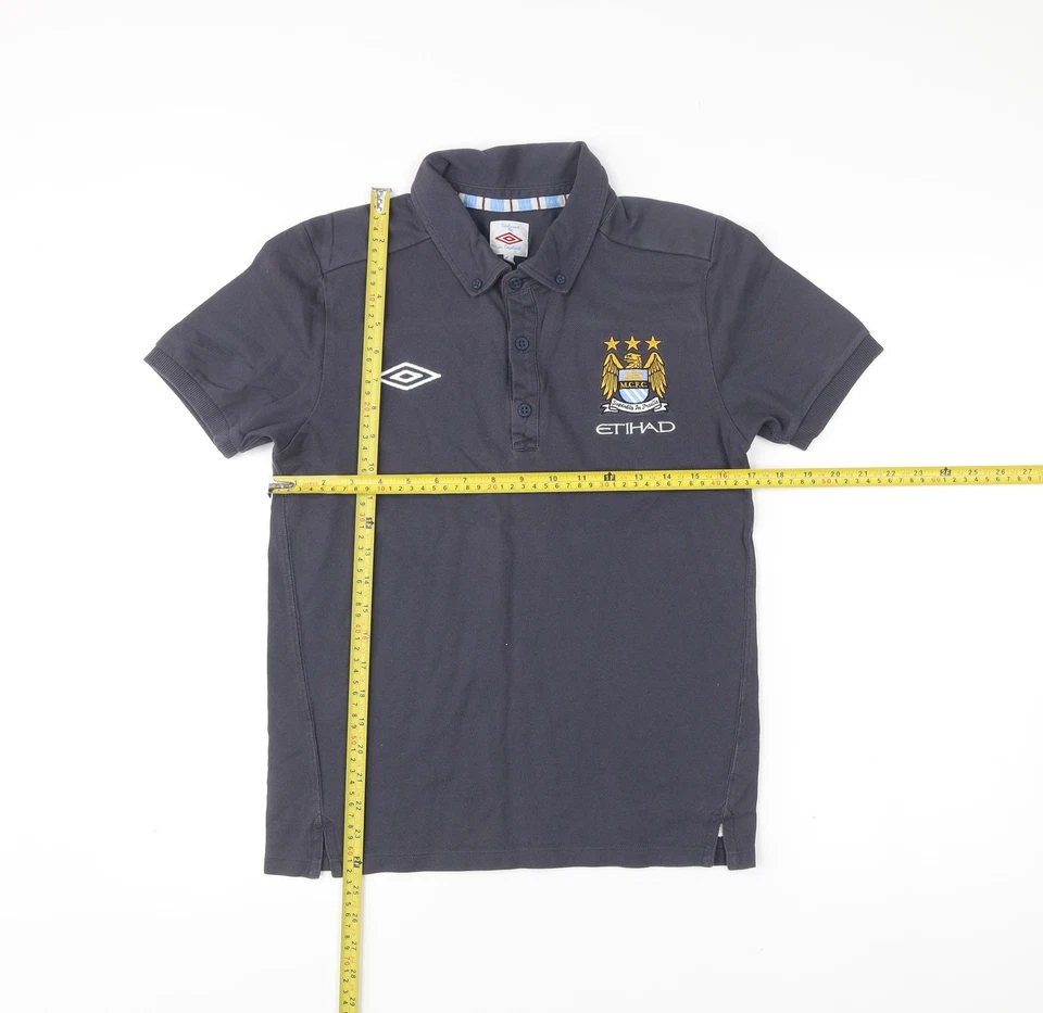Umbro Men’s Blue Manchester City Polo Shirt S Football Casual — 第 2/4 张图片