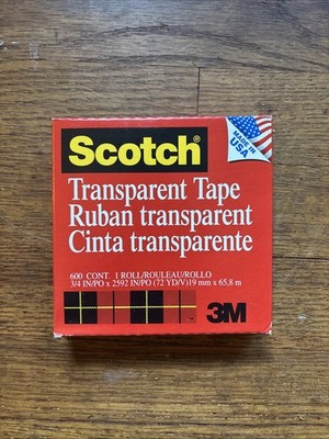 Scotch 600 3M Transparent Tape 3/4''x 2592'' 72 Yard 3  Core