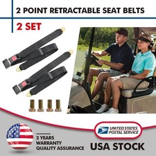 2 Kits Adjustable Universal Car Truck 2 Point Black Seat Belt Lap Safety Belt