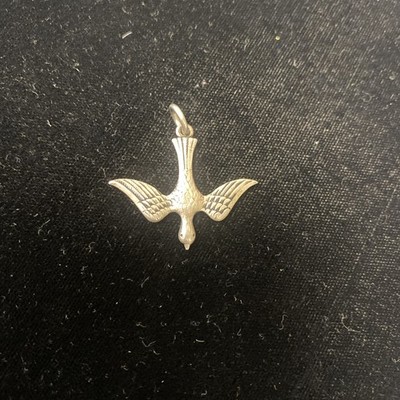 Sterling Sparrow/Dove Pendant  Come Holy Ghost Enlighten Me  Written On Back
