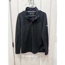 Under Armour ColdGear Mens Pullover Sweater Black Long Sleeve Snap Loose Fit